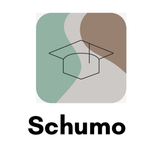 Logoentwurf zu einem Fach "Schumo" in braun, grün, braun und einem Doktorhut