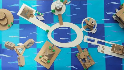 Architekturmodelle des RG-Projekts "Floating Architecture - Zukunft Architektur"