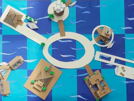 Architekturmodelle des RG-Projekts "Floating Architecture - Zukunft Architektur"