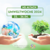 Plakat zur Umweltwoche 2024 2 Hände eine hält die Erdkugel, eine hält einen kleinen Baum