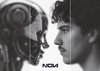 Schwarz/ weiß Foto eines Roboters und eines Jungen gegenübergestellt.