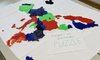 Puzzlestücke in Länderform 3D-Druck zusammengefügt zu einer Europakarte 