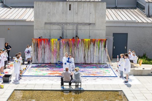 Malaktion Nitsch trifft Wagner.