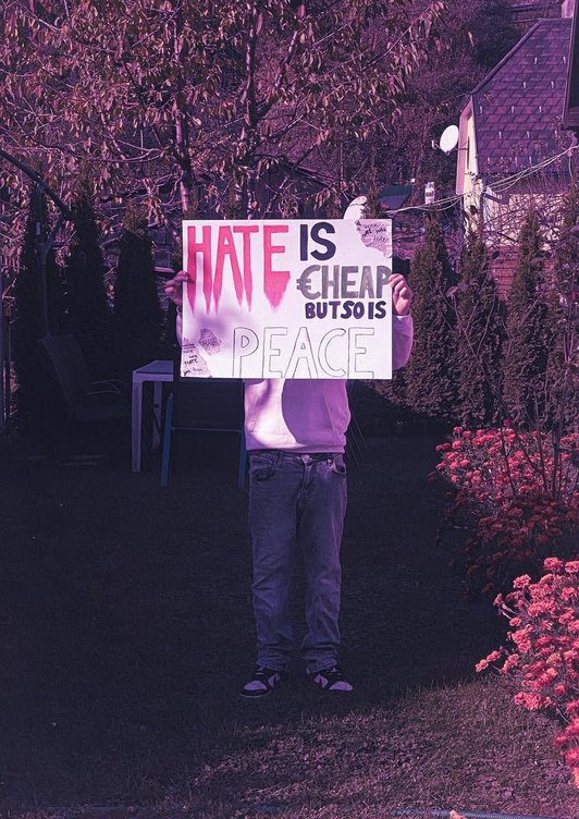 Pupil with a sign 2