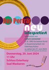 Violettes Plakat zur Ausstellung