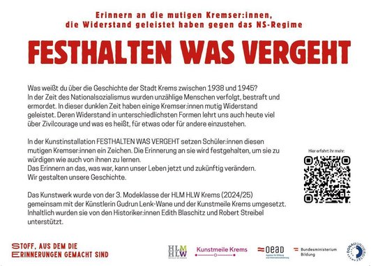 Infotafel zur Kunstinstallation