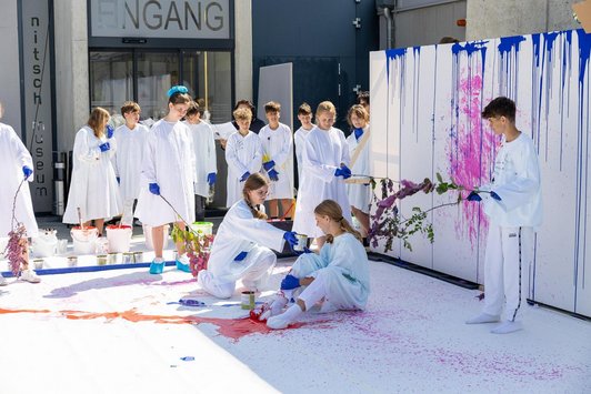 Malaktion Nitsch trifft Wagner.