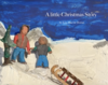 Schreenshot aus einem Animationsvideo Vater uns Sohn mit einem Schlitten in einer Schneelandschaft.